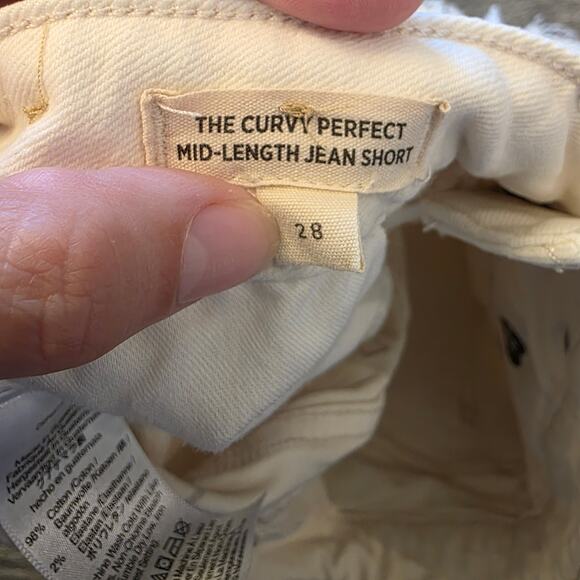 Madewell Curvy Perfect Mid length Jean short white cut off size 28 - Picture 6 of 8